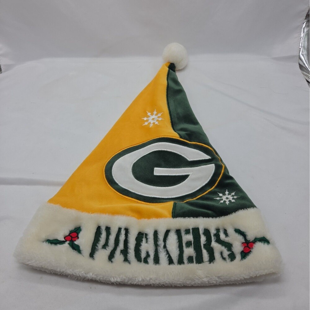 Green Bay Packers Christmas Plush Santa Hat
